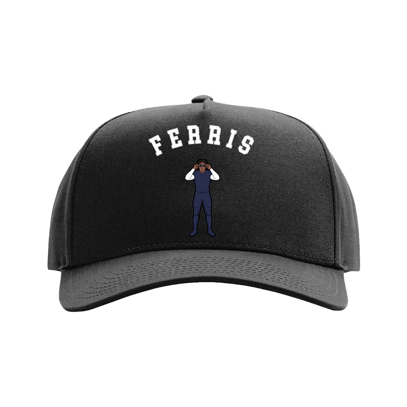 Full Fabric Five-Panel Champ Cap — Shirsey Arch in Black