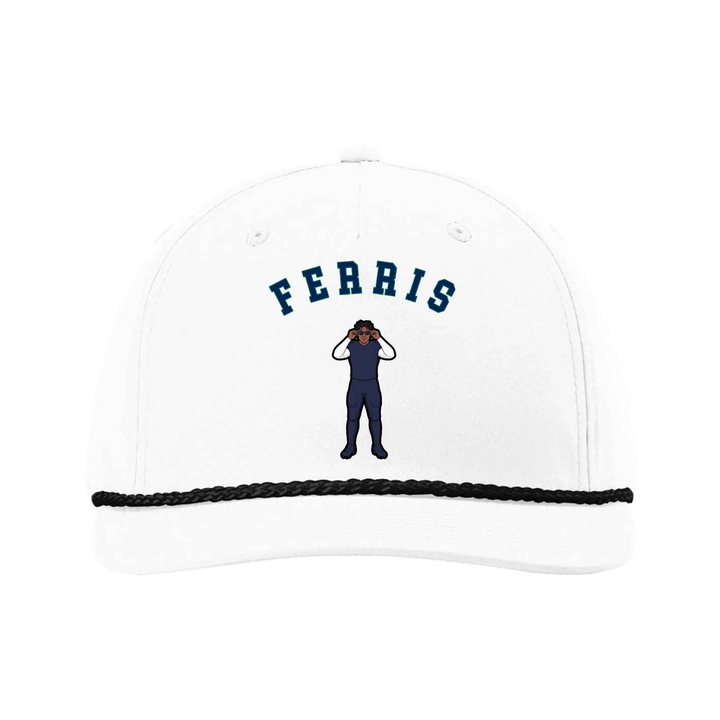 Five-Panel Classic Rope Cap — Shirsey Arch in White