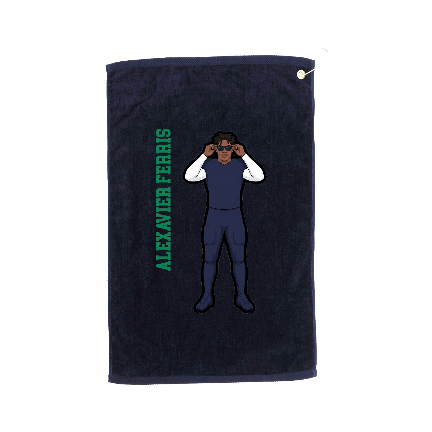 Golf Towel — Name Vertical in Navy