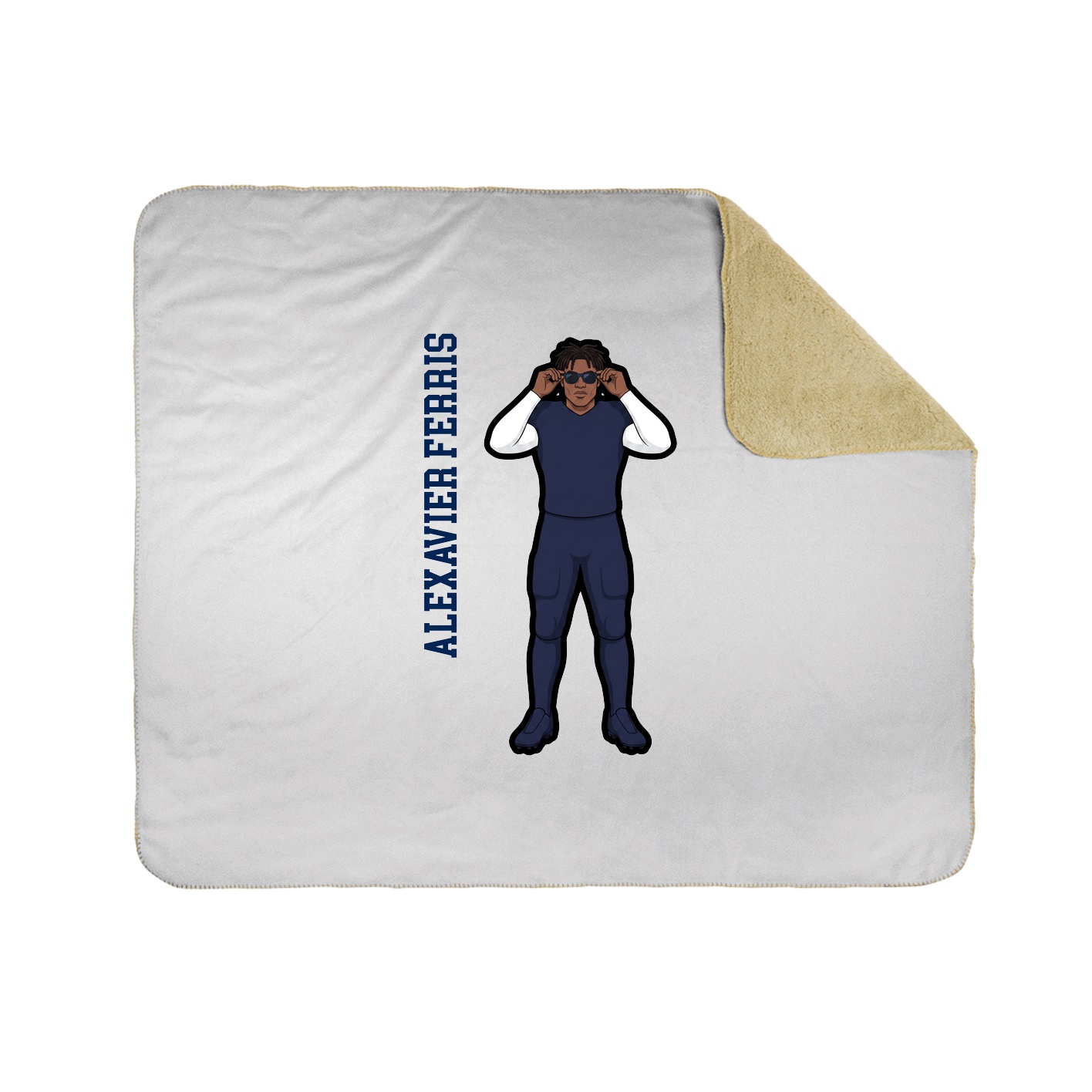 Throw Blanket — Name Vertical in White