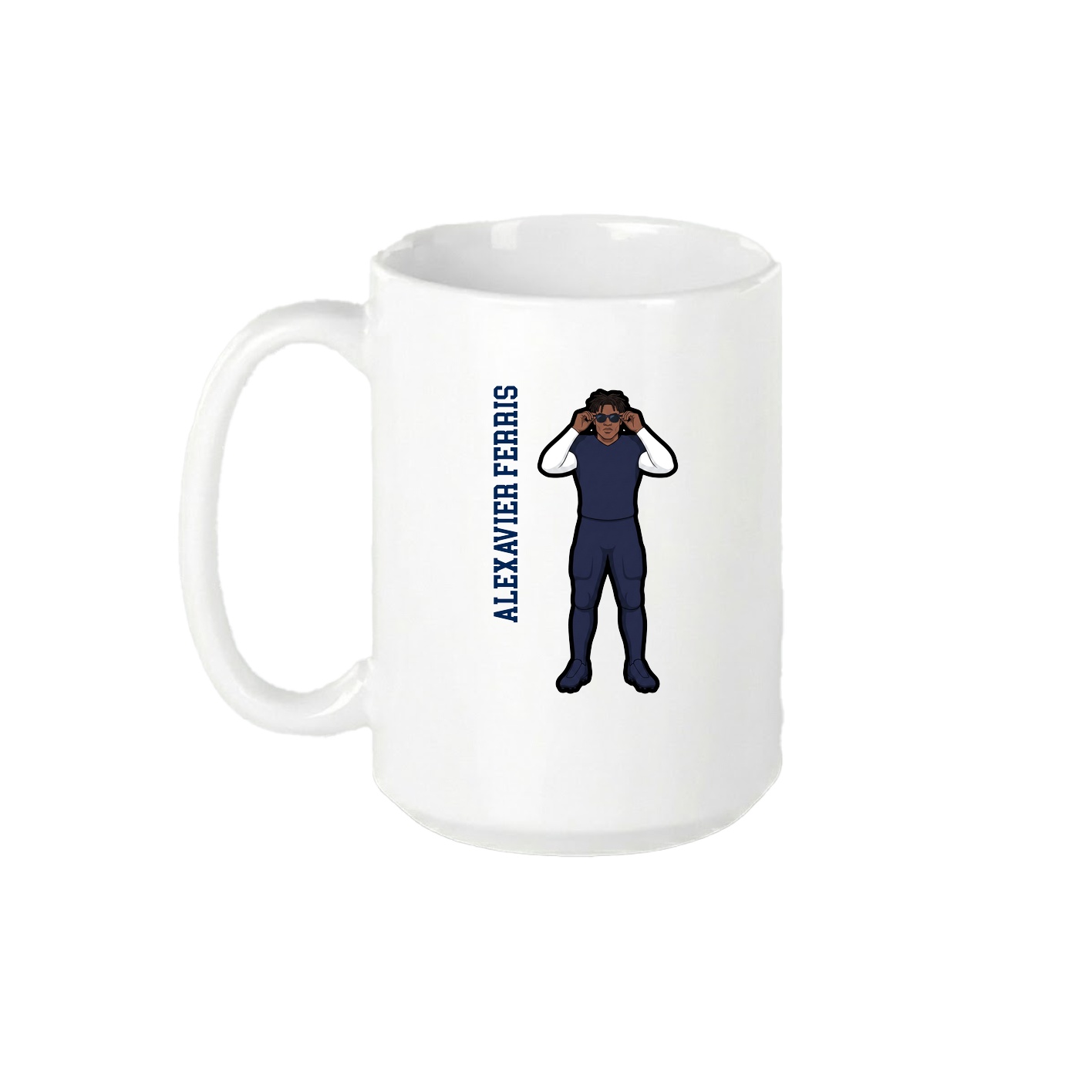 15oz Coffee Mug — Name Vertical in White