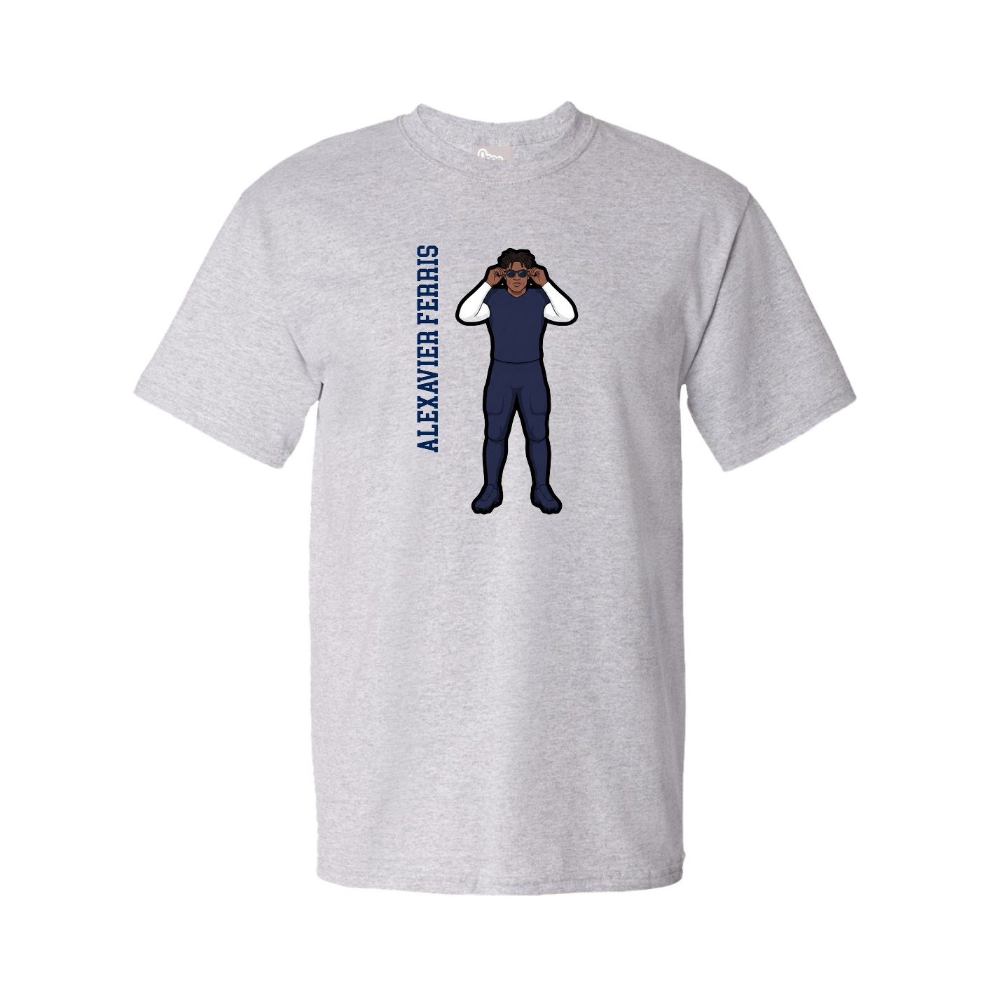 Tee — Name Vertical in Grey