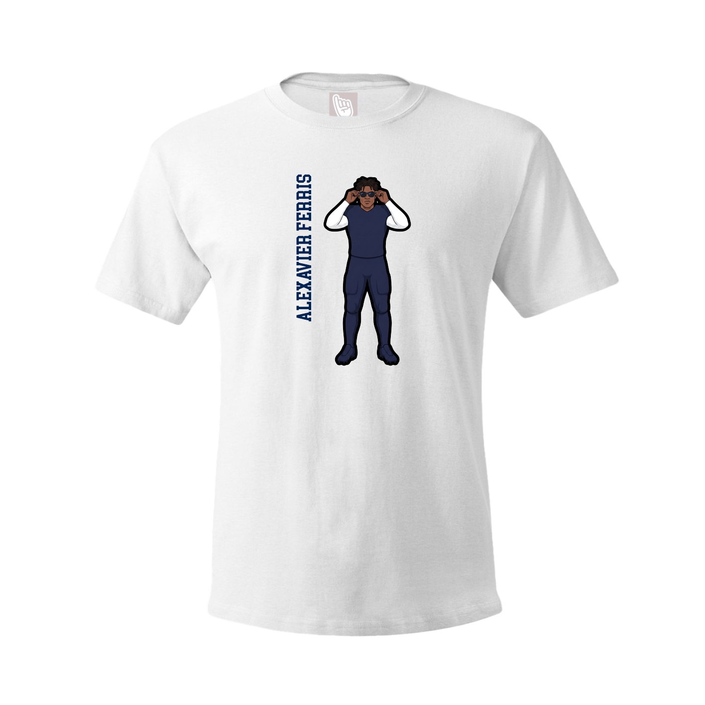 Youth Tee — Name Vertical in White
