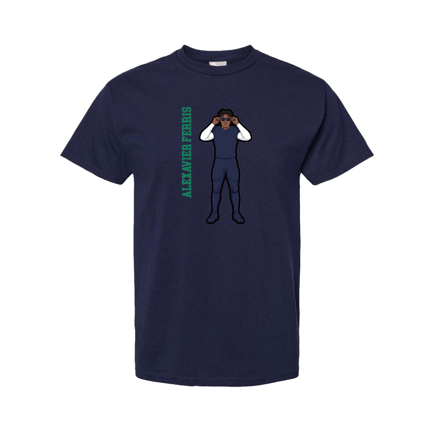 Youth Tee — Name Vertical in Navy