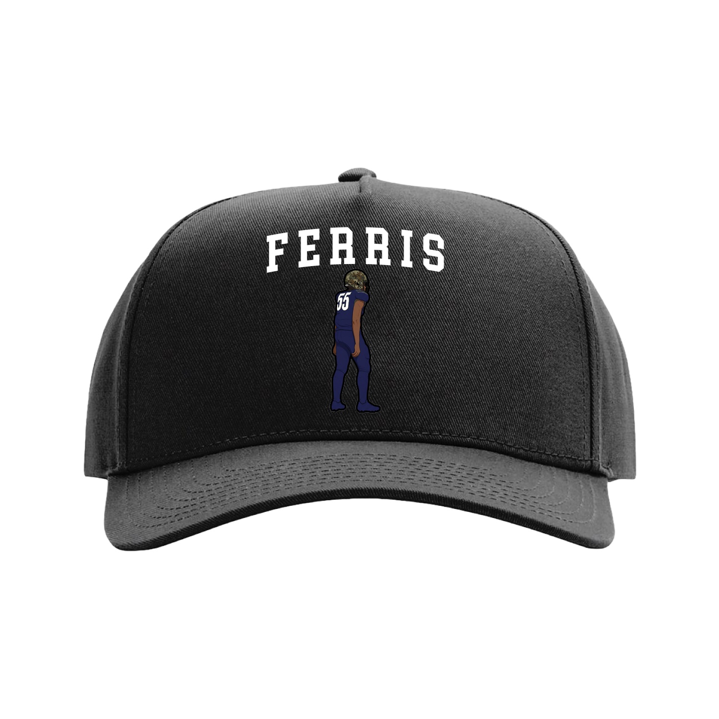 Full Fabric Five-Panel Champ Cap — Shirsey in Black