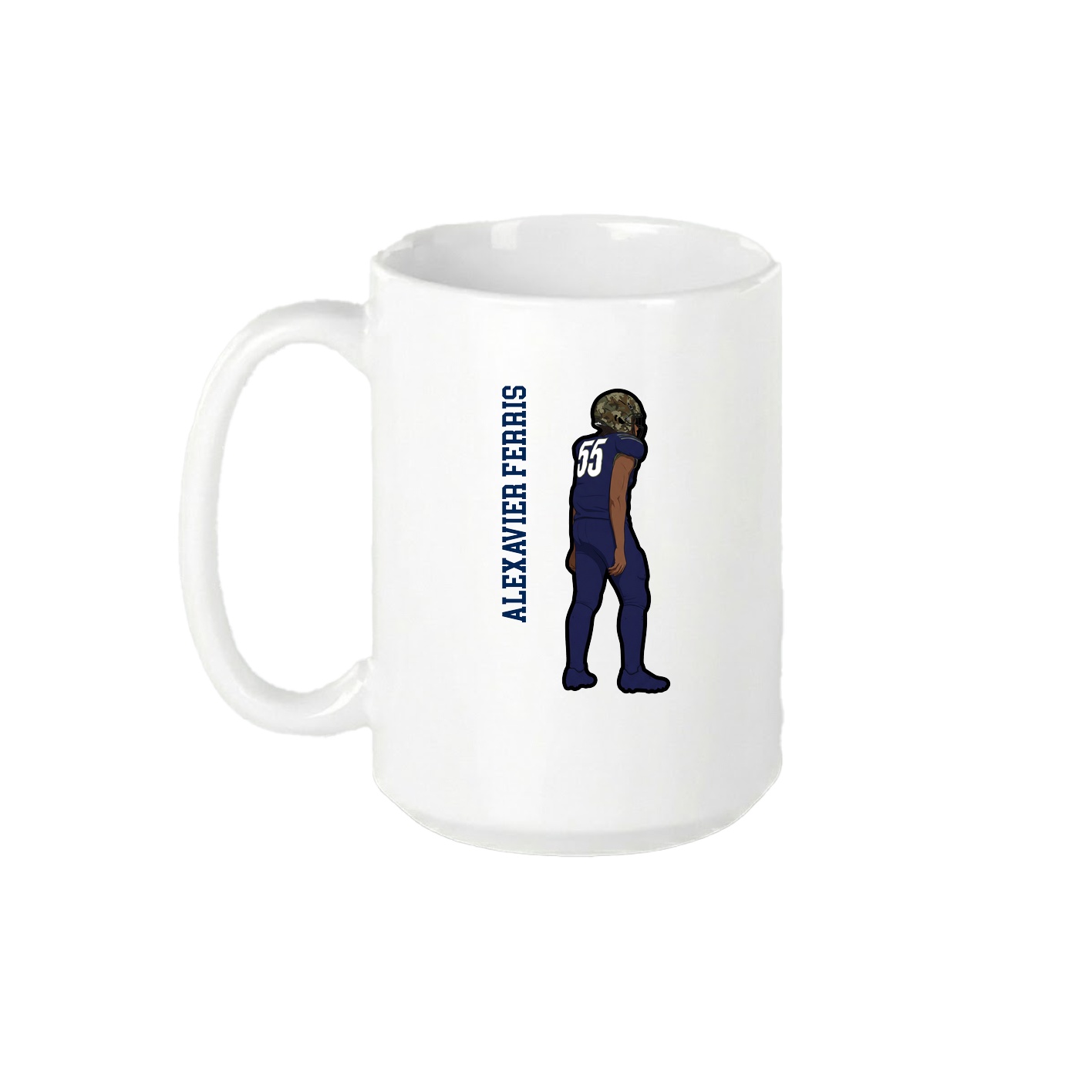 15oz Coffee Mug — Name Vertical in White