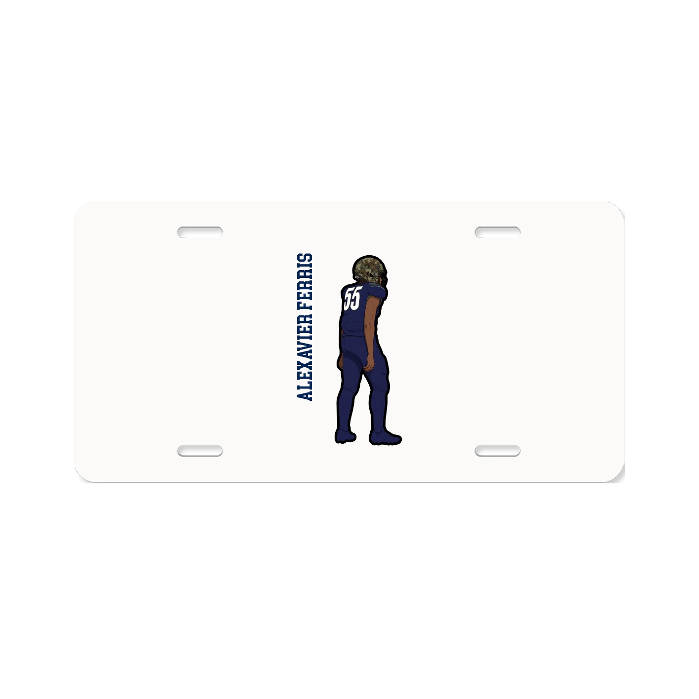 License Plate — Name Vertical in Classic