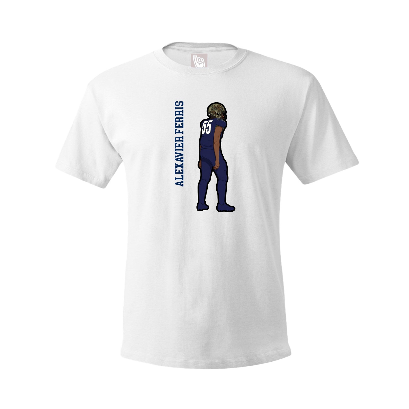 Youth Tee — Name Vertical in White