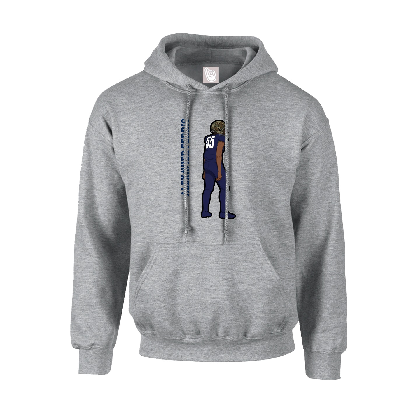 Hoodie — Name Vertical in Grey