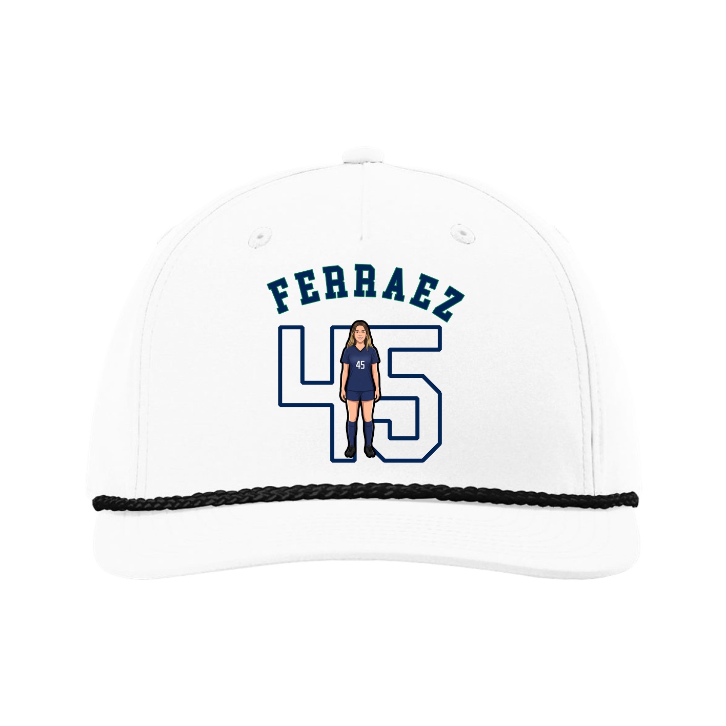 Five-Panel Classic Rope Cap — Shirsey Arch in White