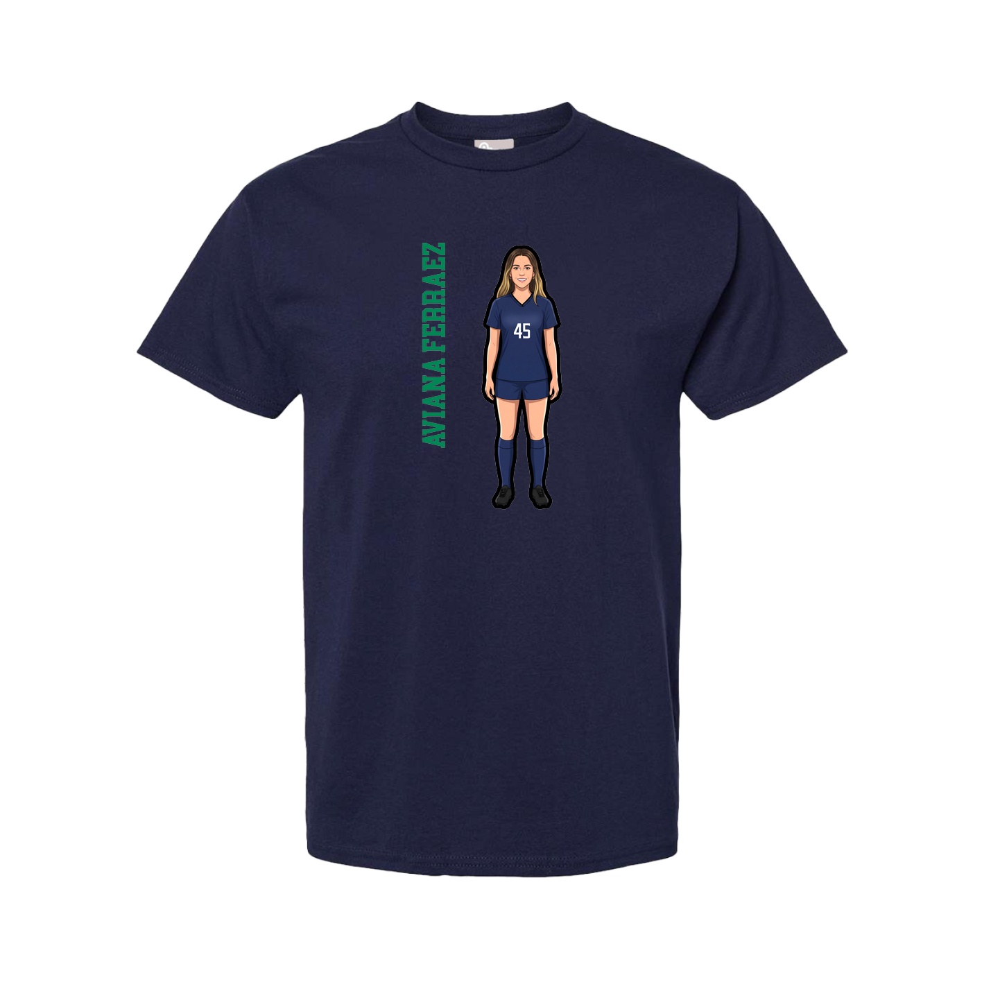 Tee — Name Vertical in Navy