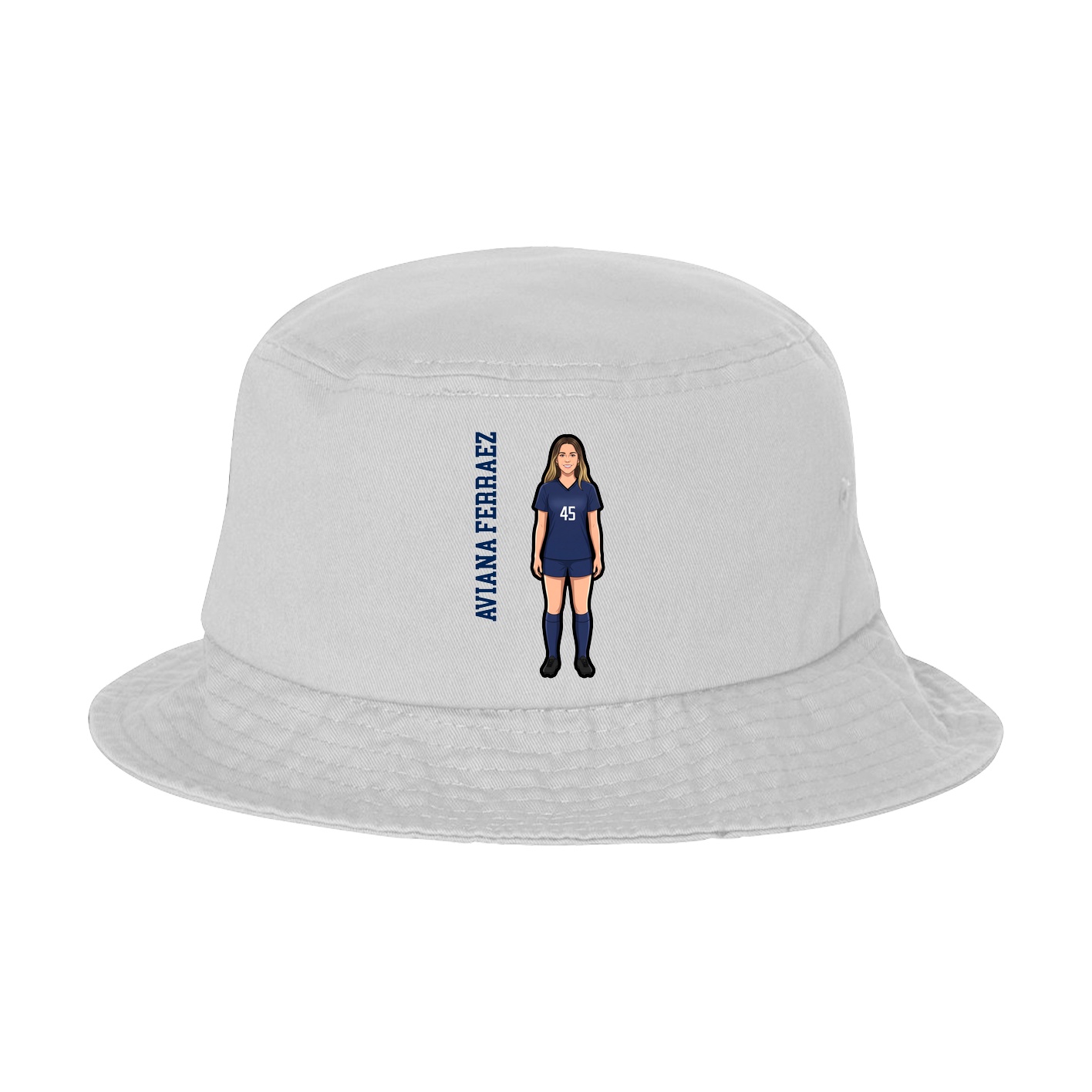 Bucket Cap — Name Vertical in White