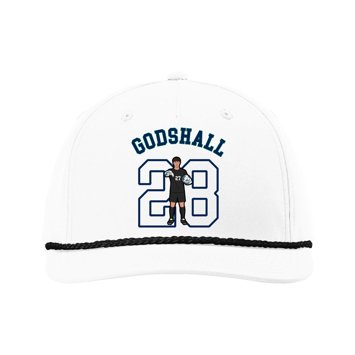 Five-Panel Classic Rope Cap — Shirsey Arch in White