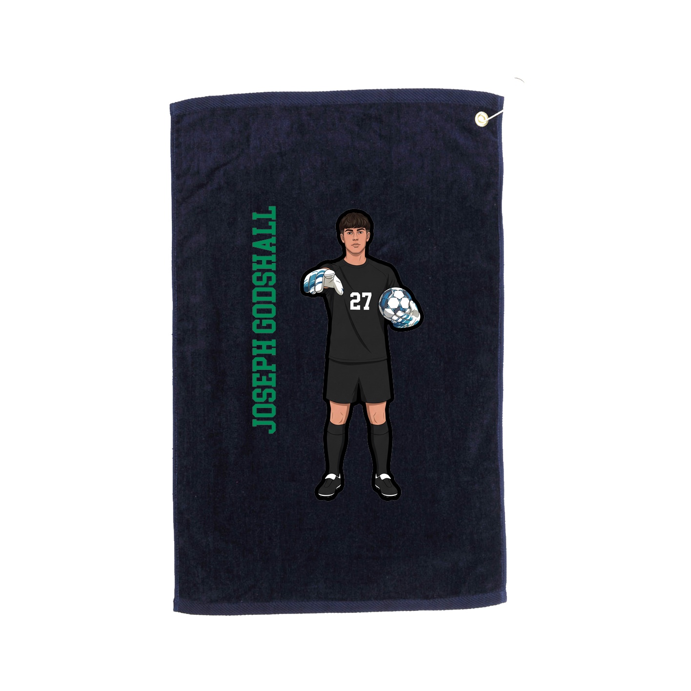 Golf Towel — Name Vertical in Navy