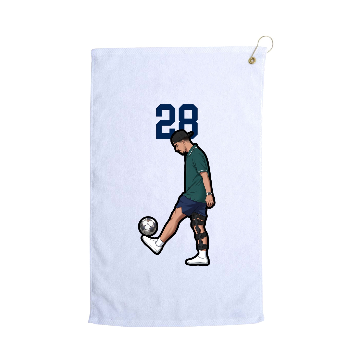 Golf Towel — Number Top in White