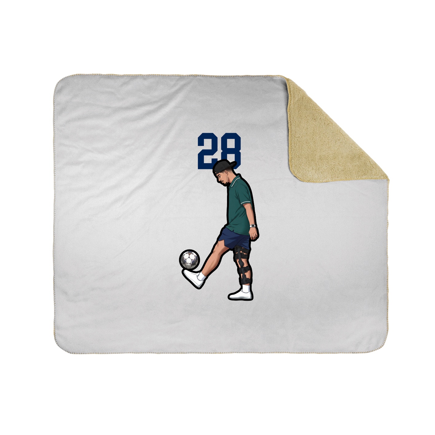 Throw Blanket — Number Top in White