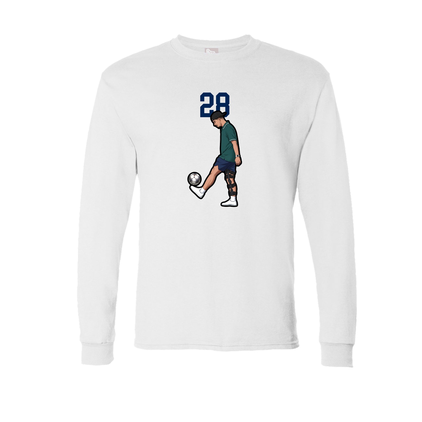 Long Sleeve Tee — Number Top in White