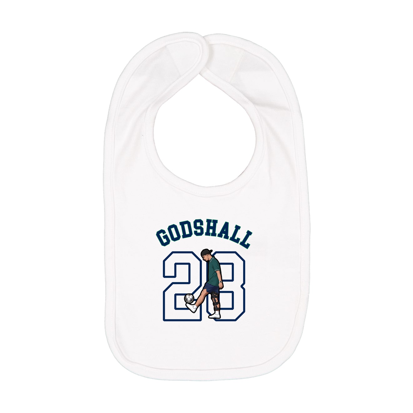 Infant Bib — Shirsey Arch in White
