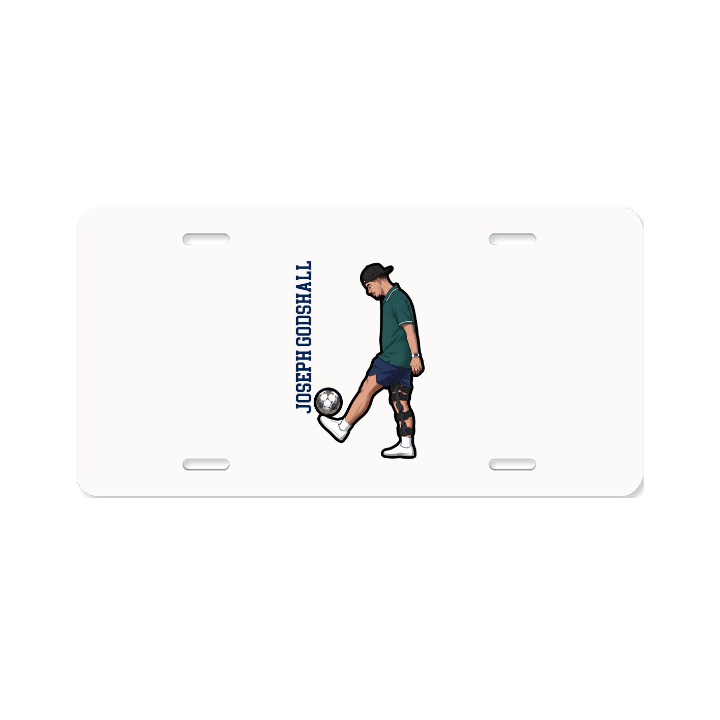 License Plate — Name Vertical in Classic