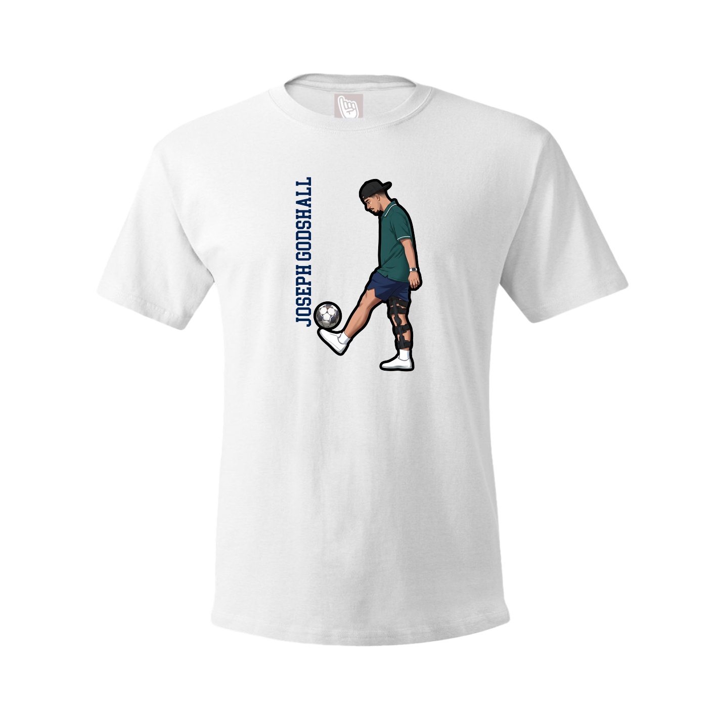 Youth Tee — Name Vertical in White