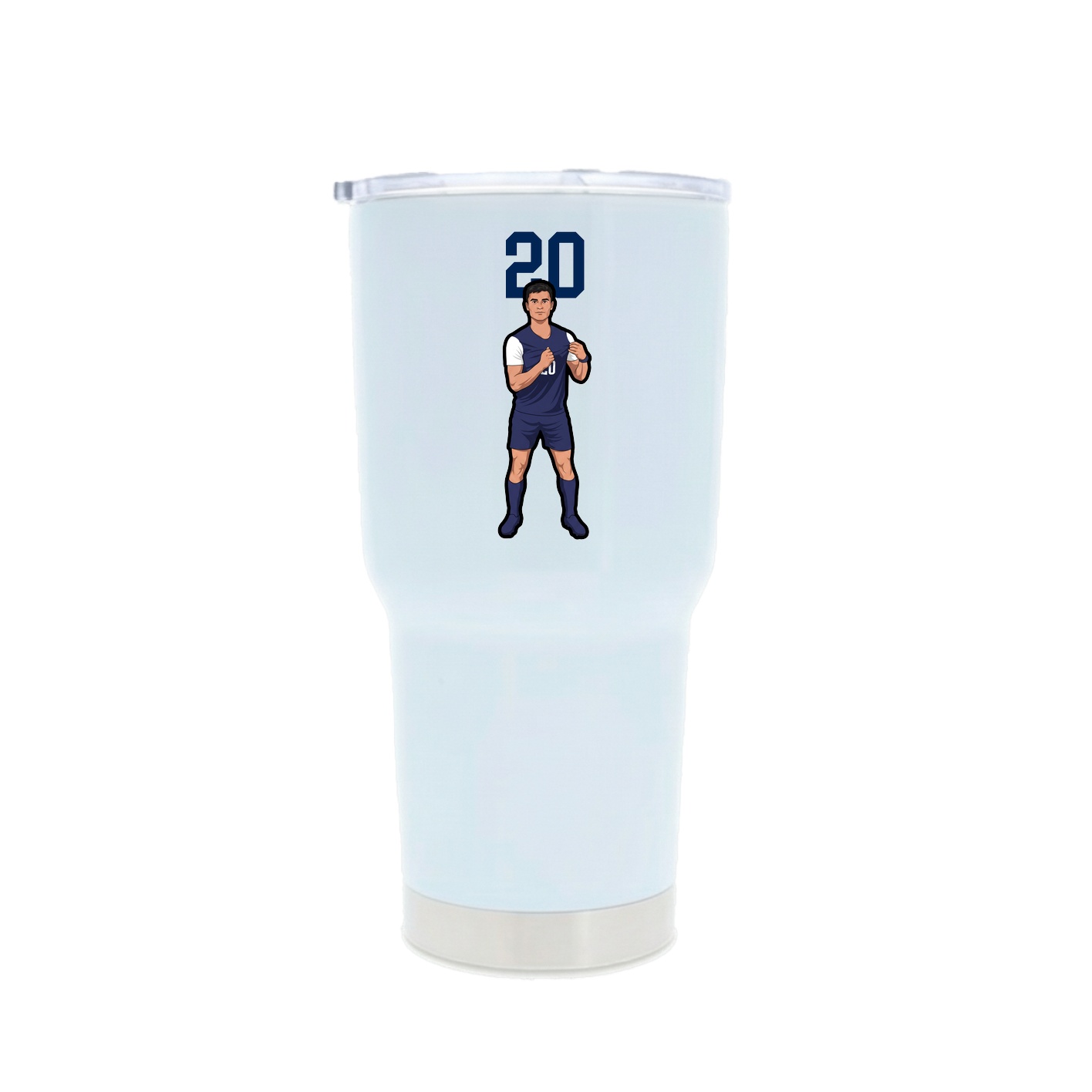 30oz Stainless Steel Tumbler — Number Top in White