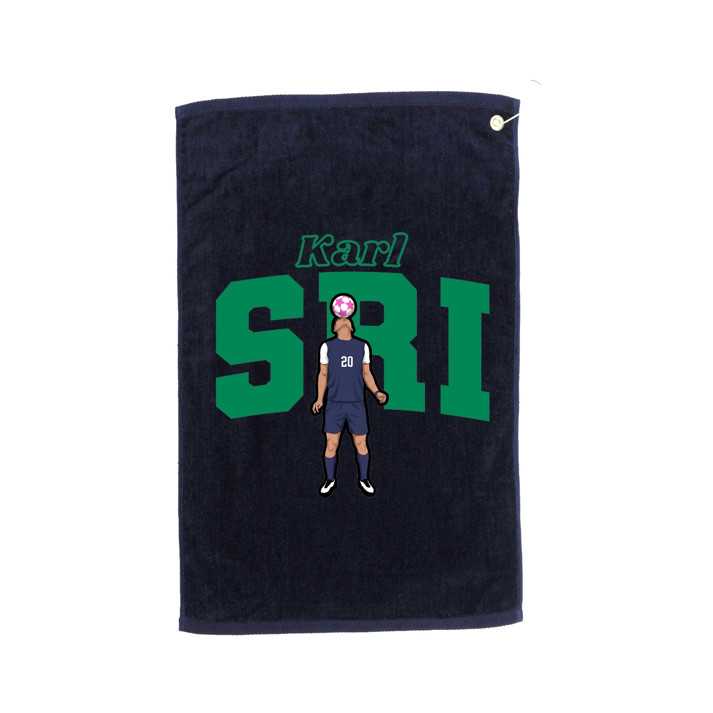 Golf Towel — Name Arch in Navy