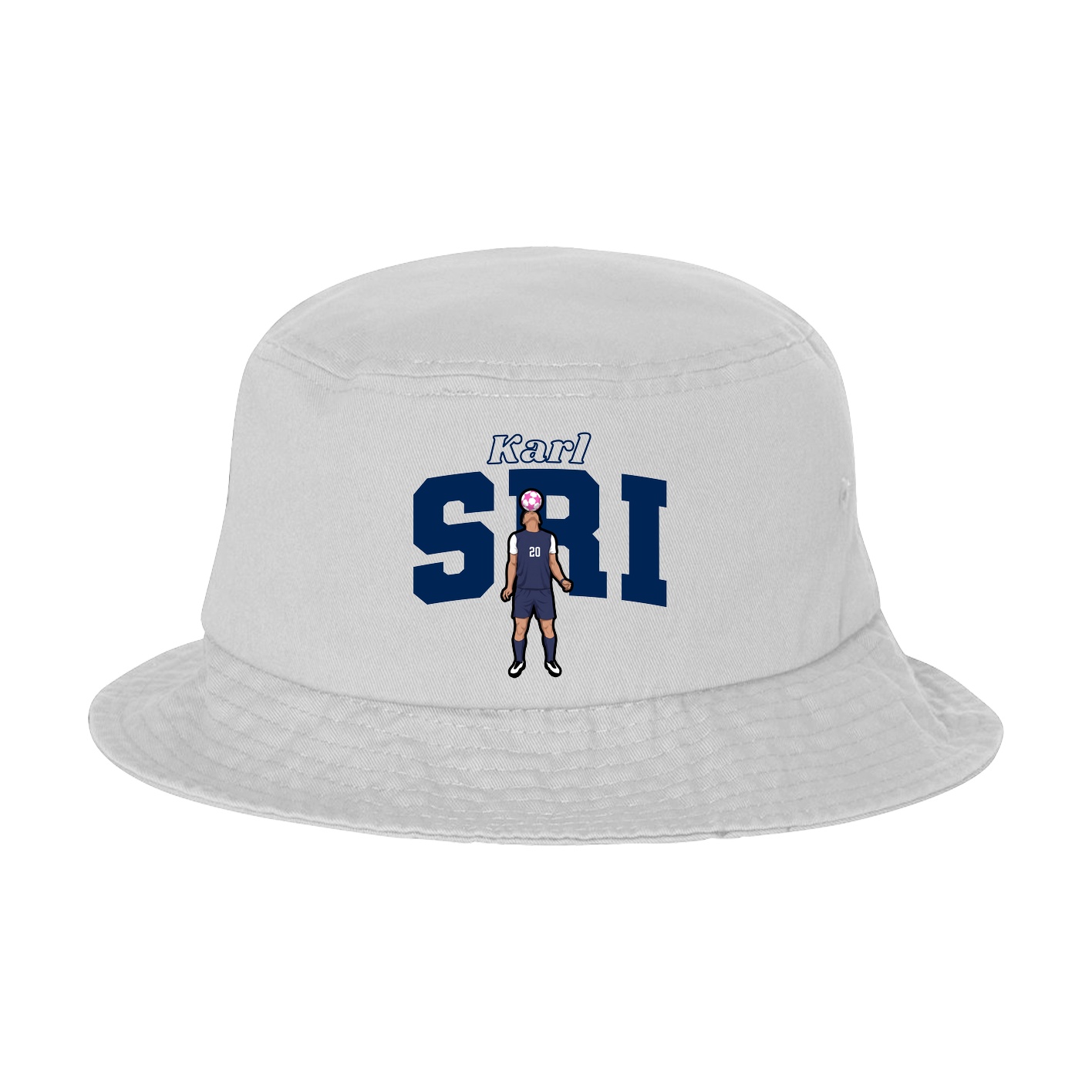 Bucket Cap — Name Arch in White