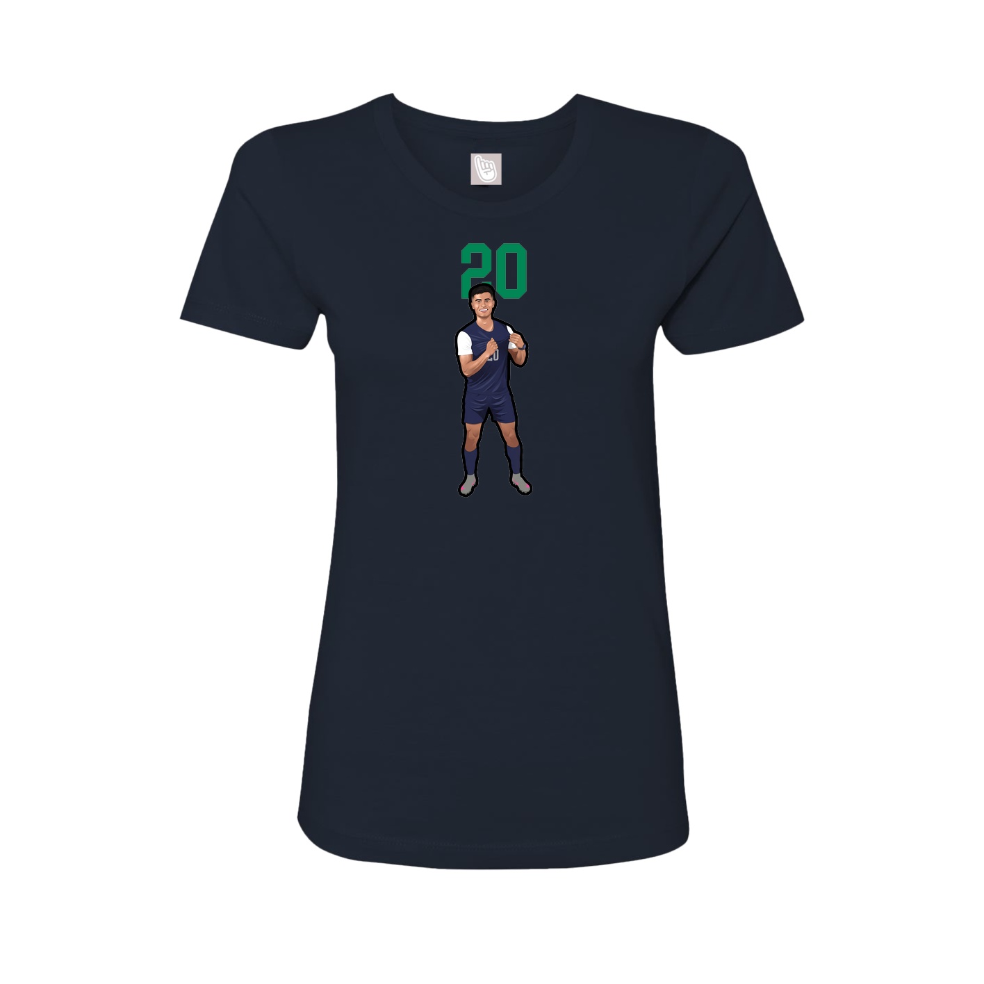 Fitted Women's Tee — Number Top in Navy