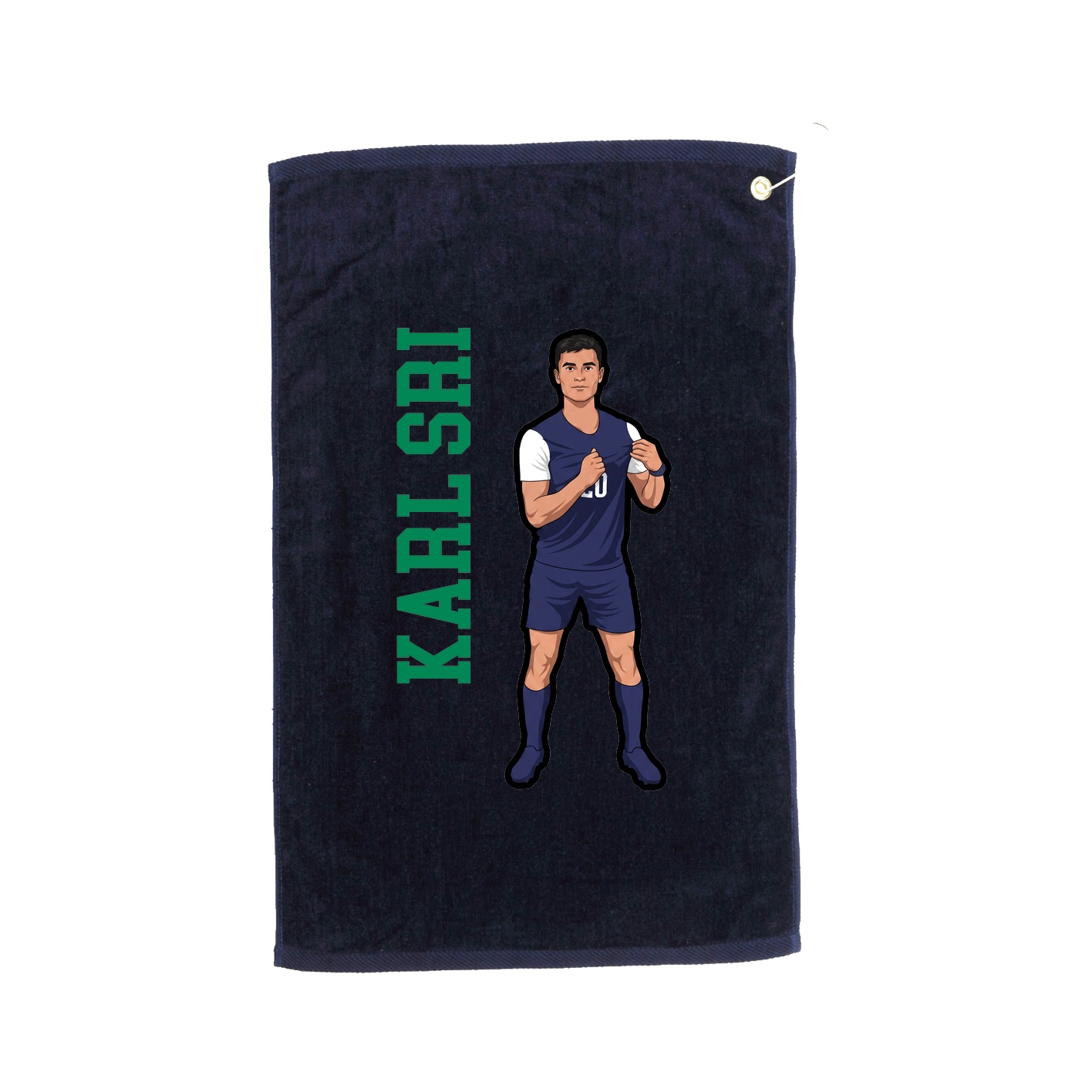 Golf Towel — Name Vertical in Navy