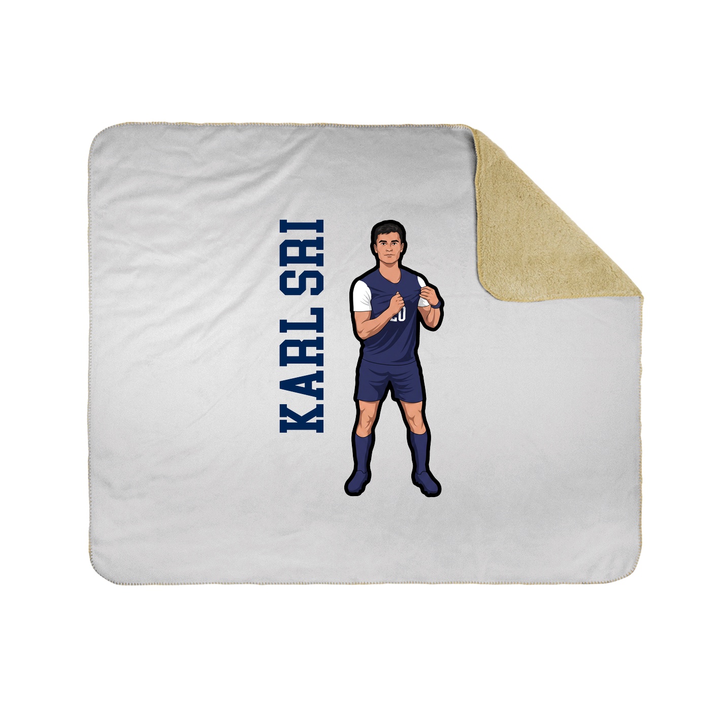 Throw Blanket — Name Vertical in White