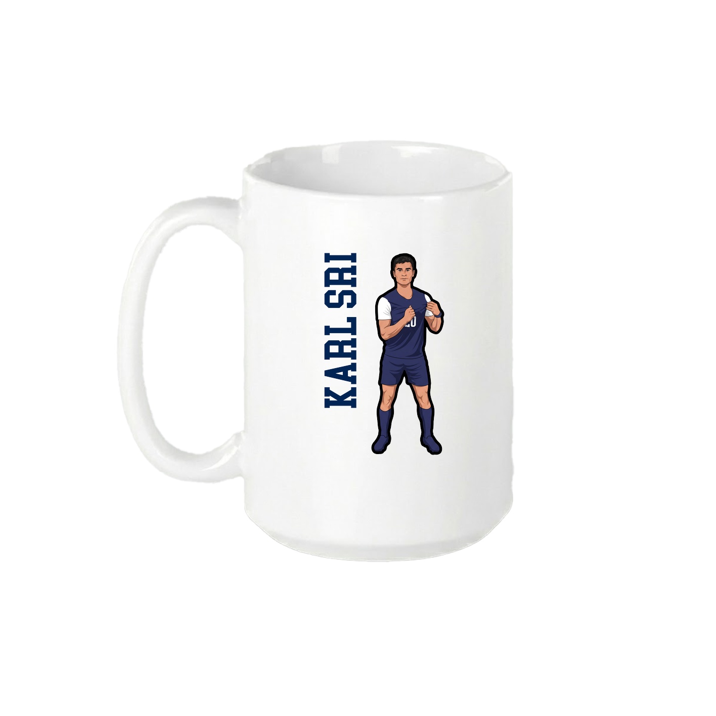 15oz Coffee Mug — Name Vertical in White