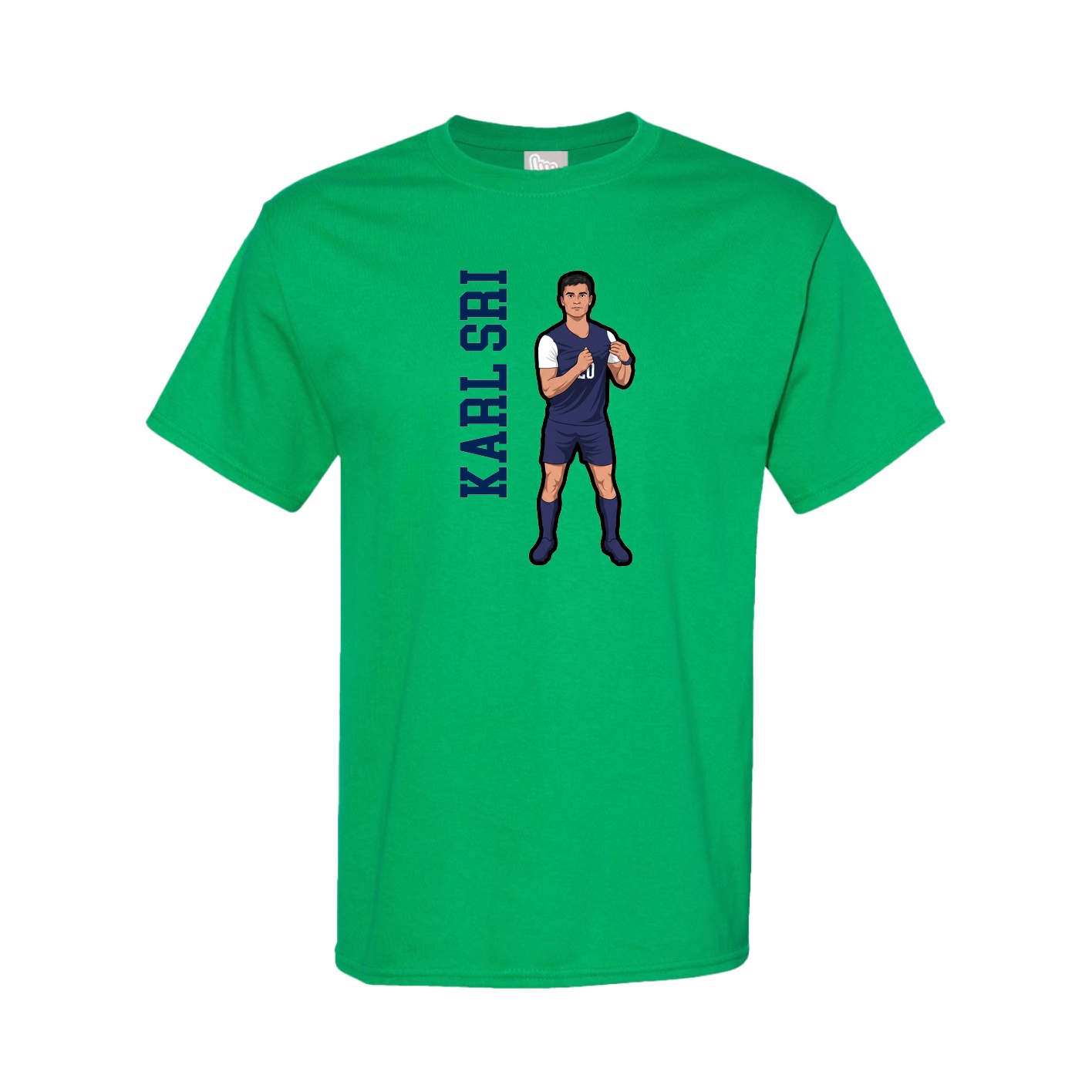 Tee — Name Vertical in Green