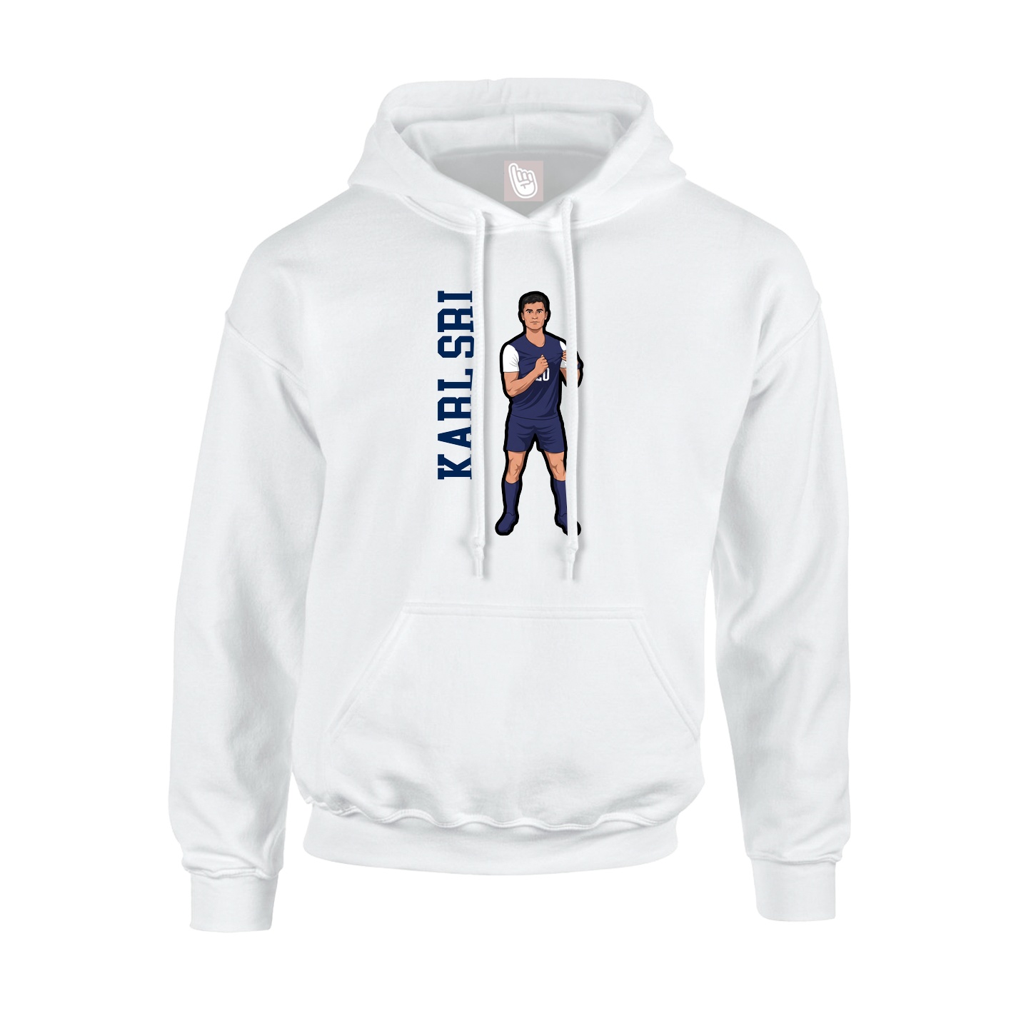 Youth Hoodie — Name Vertical in White
