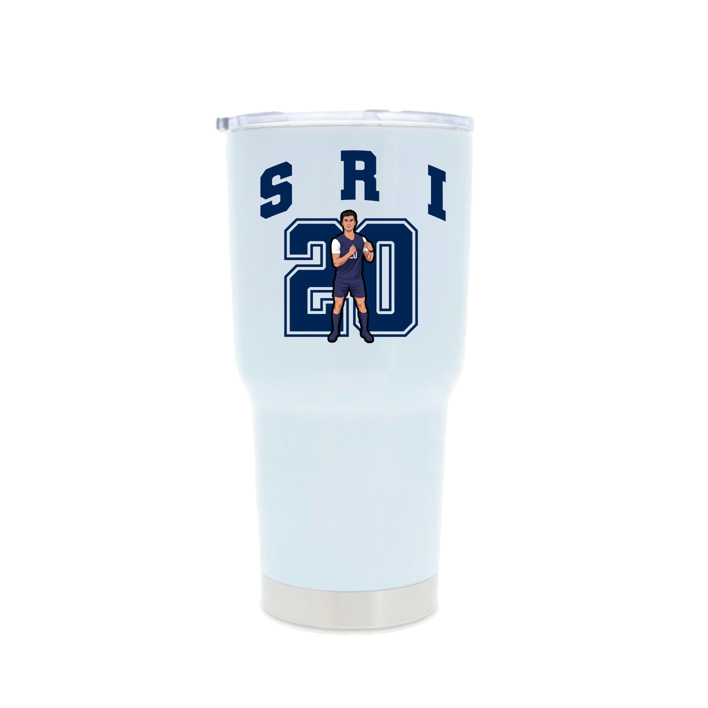 30oz Stainless Steel Tumbler — Number in White
