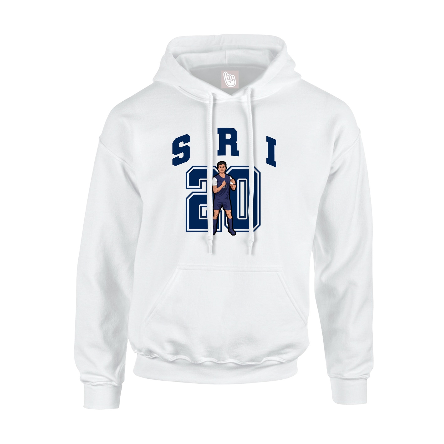 Hoodie — Number in White