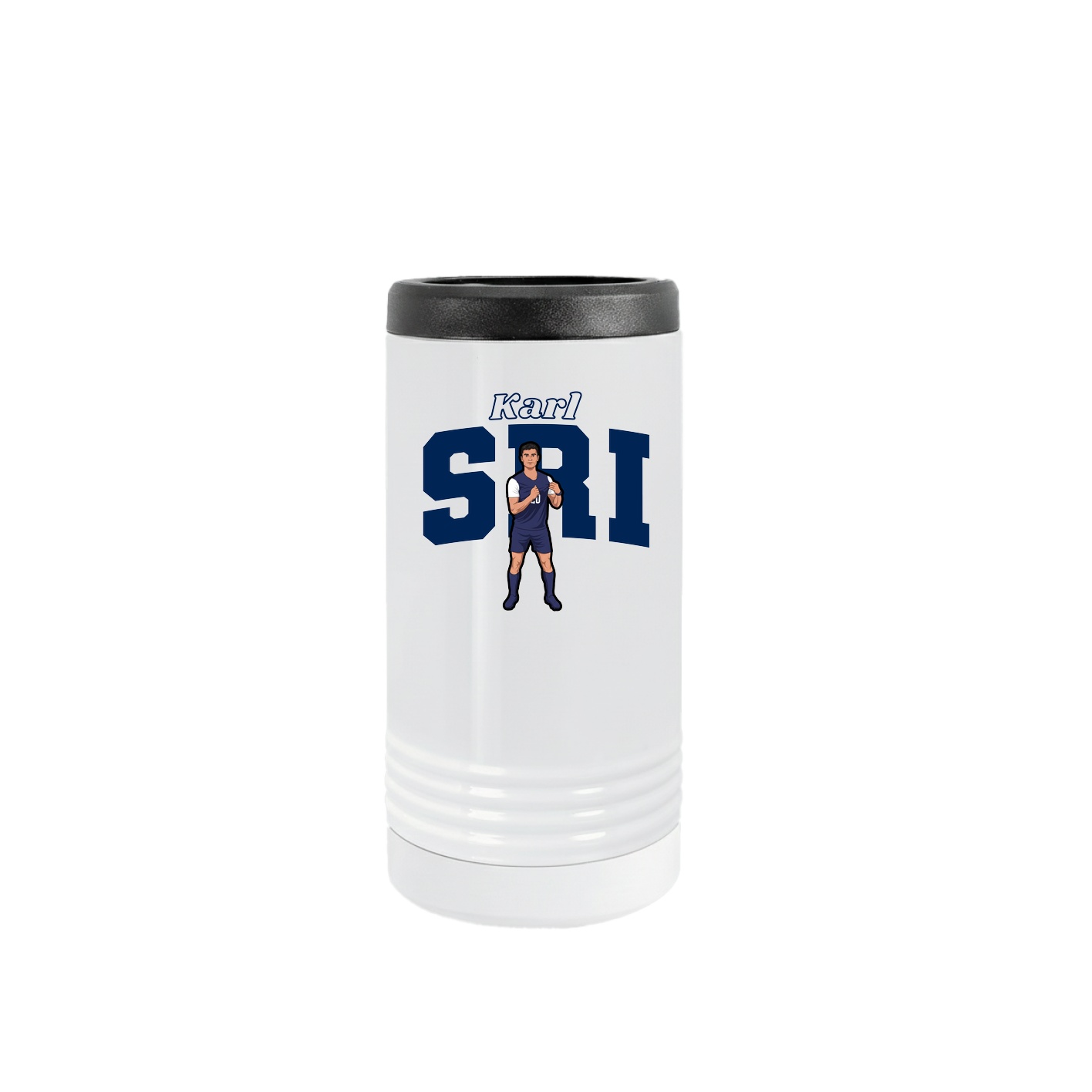 Slim Beverage Holder — Name Arch in White