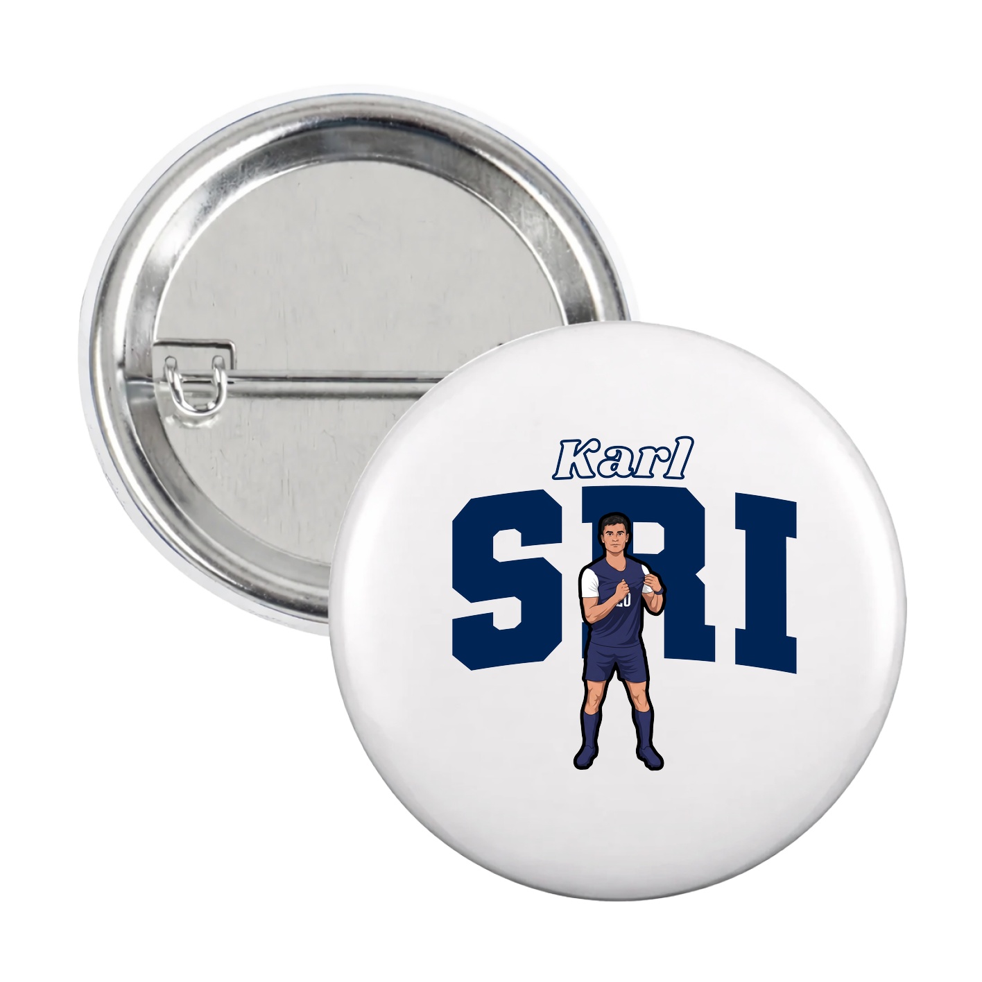 Game Day Button — Name Arch in White