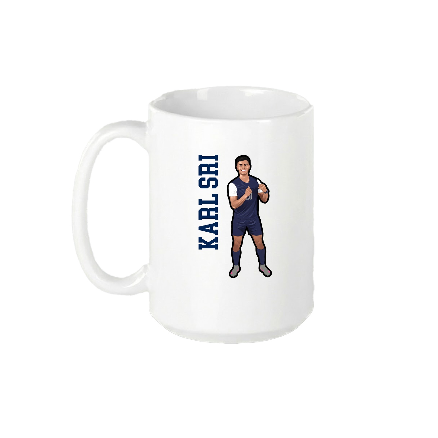 15oz Coffee Mug — Name Vertical in White