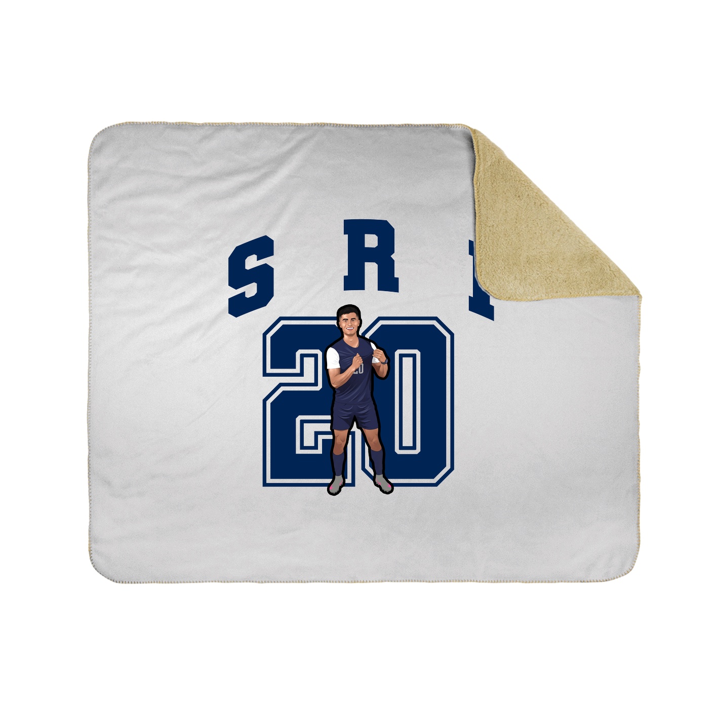 Throw Blanket — Number in White