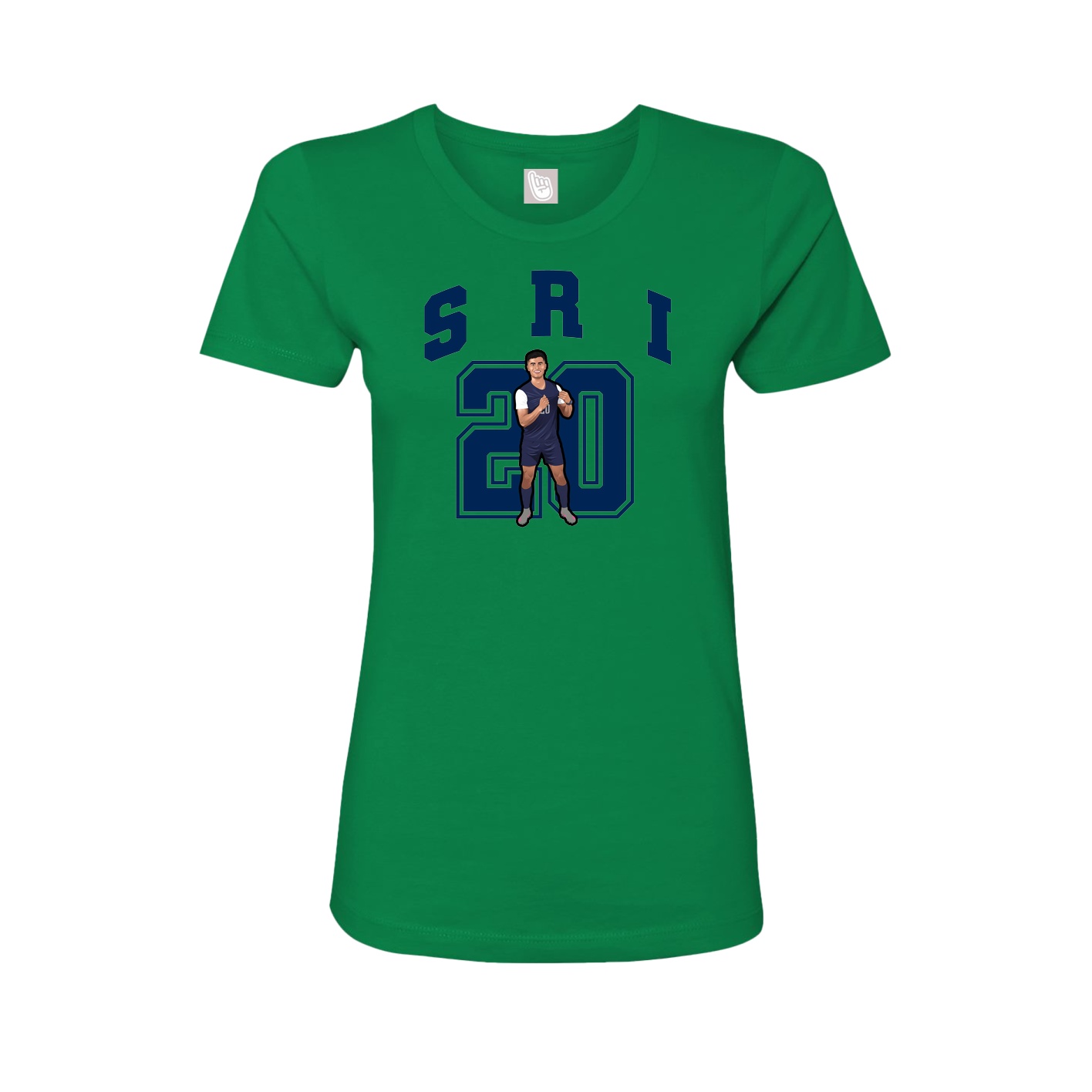 Fitted Women's Tee — Number in Green