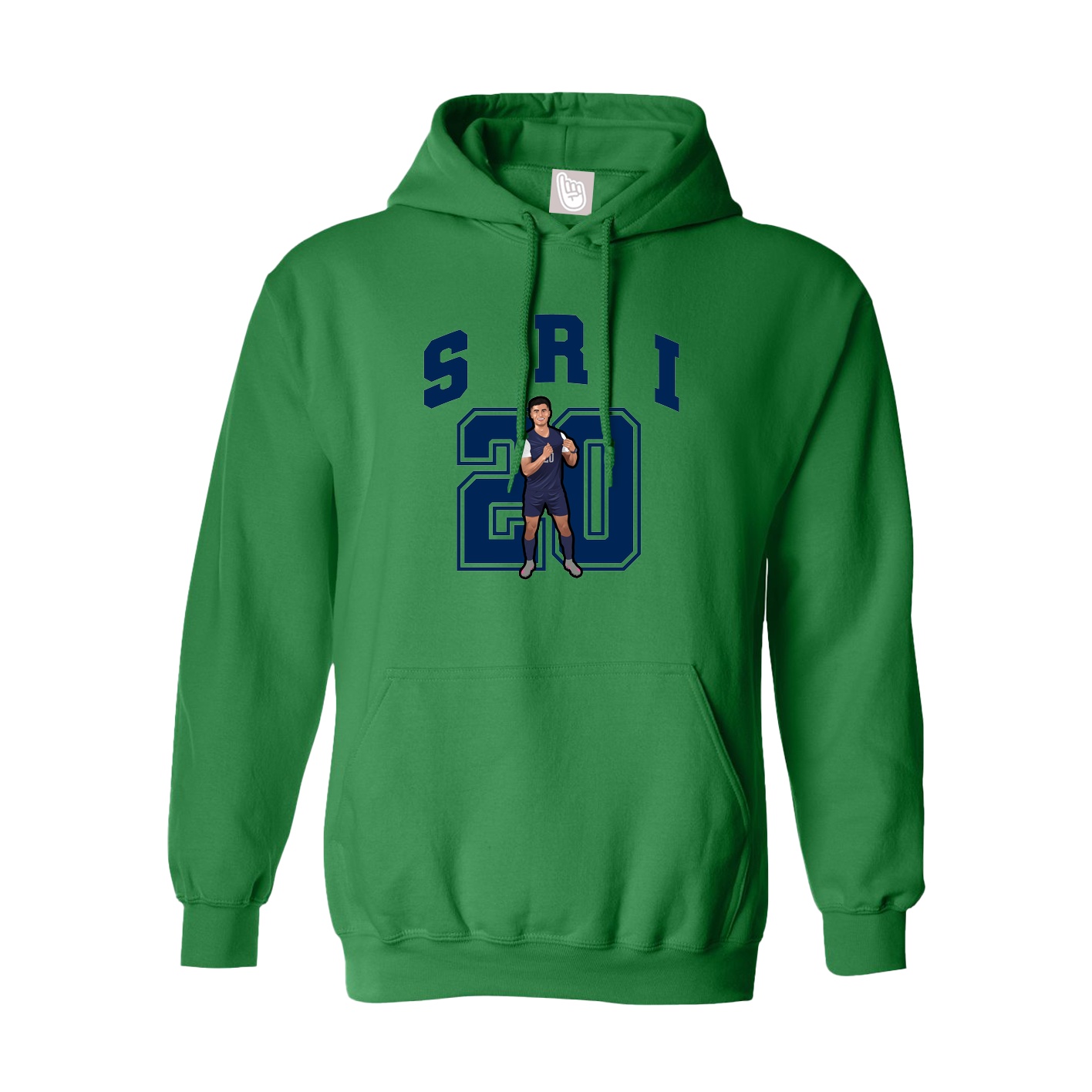 Youth Hoodie — Number in Green