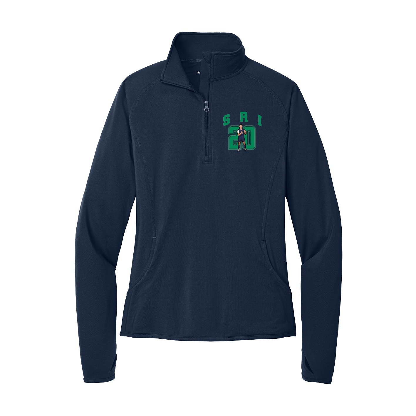 Women's Q-Zip Pullover — Number in Navy