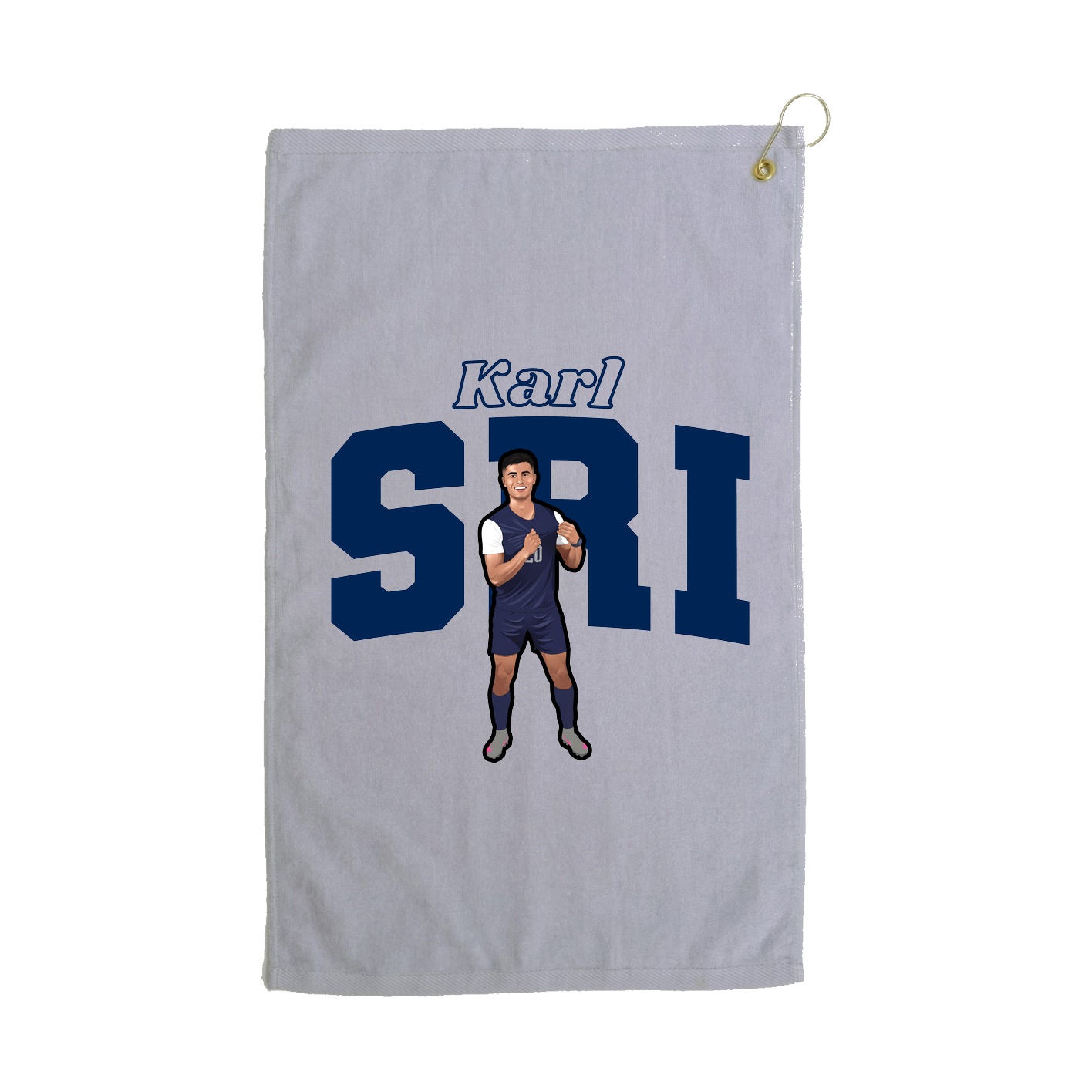 Golf Towel — Name Arch in Grey