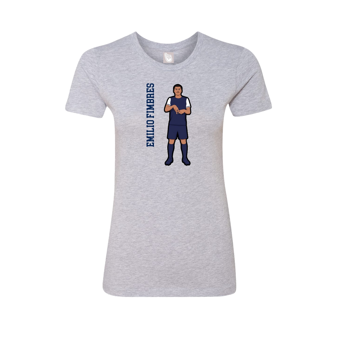 Fitted Women's Tee — Name Vertical in Grey