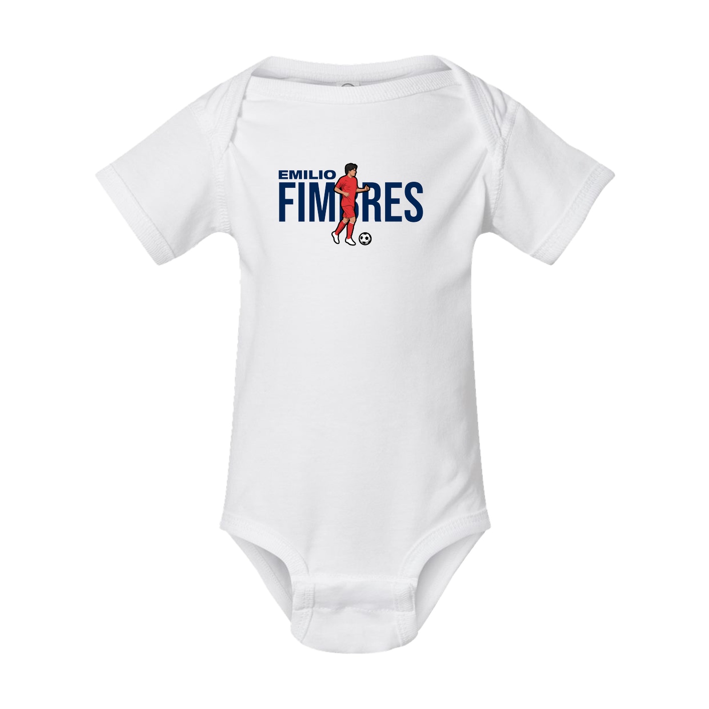 Baby Onesie — Player Name in White