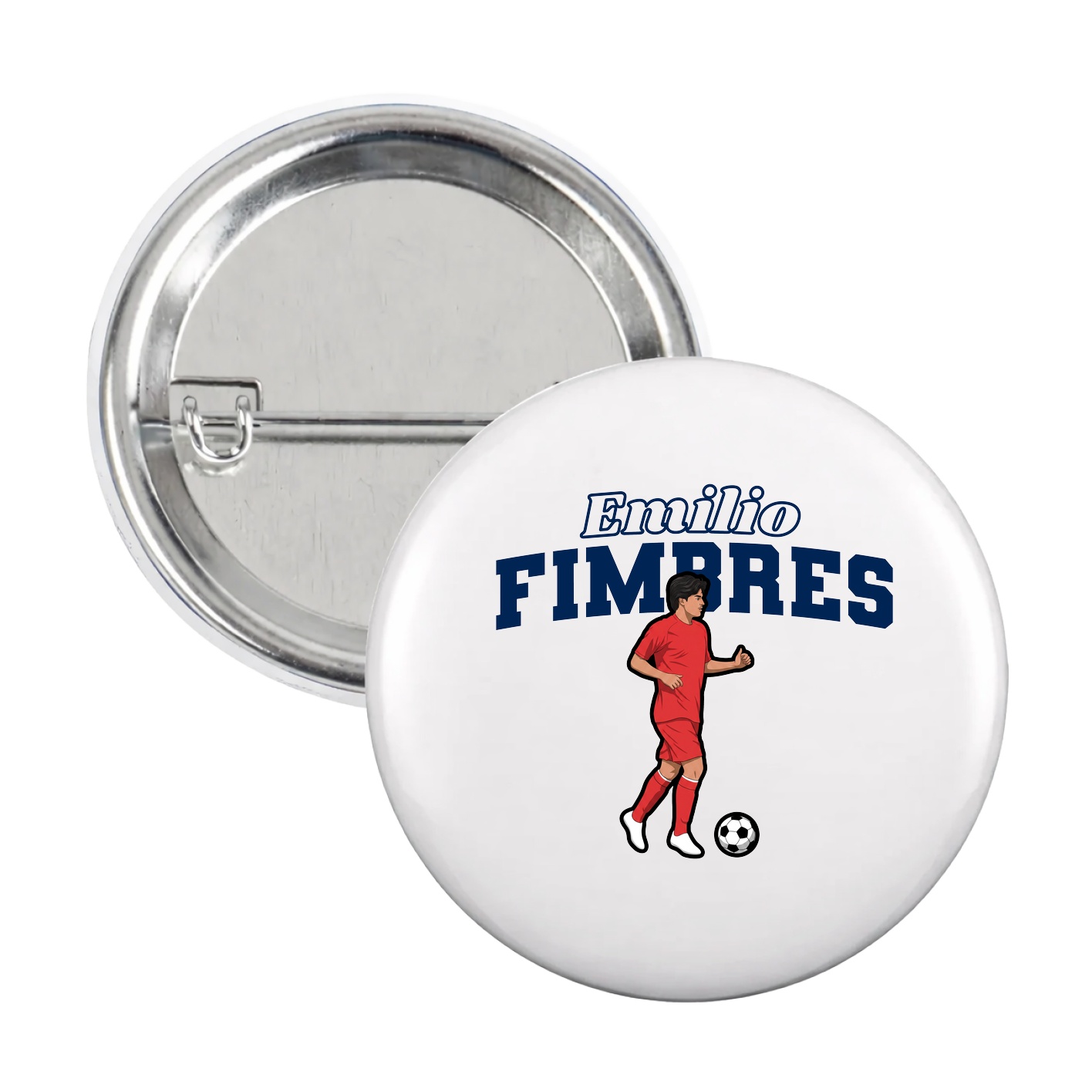 Game Day Button — Name Arch in White