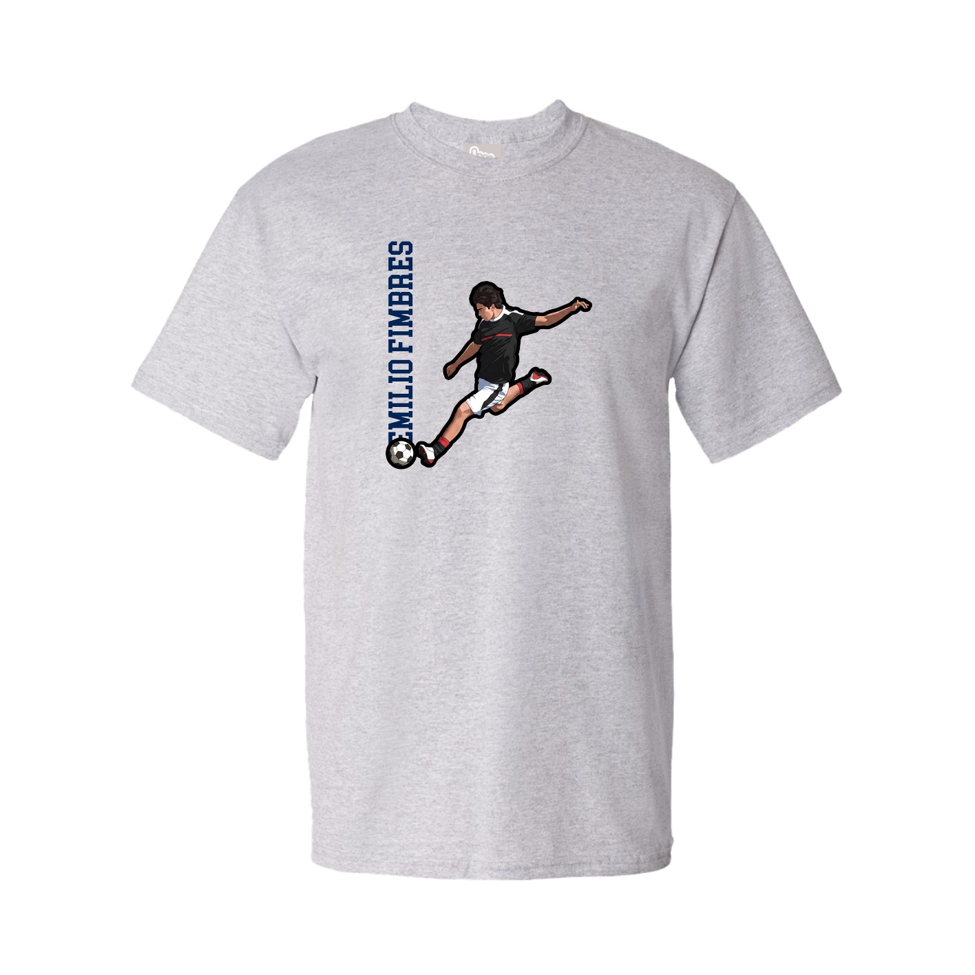 Tee — Name Vertical in Grey