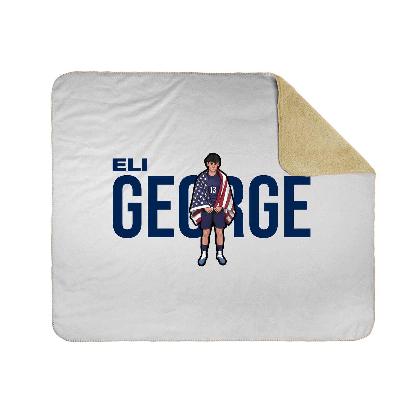 Throw Blanket — Player Name in White