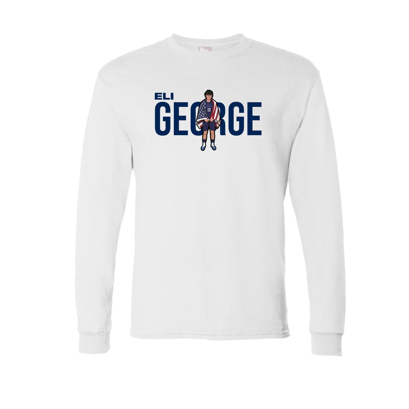 Long Sleeve Tee — Player Name in White