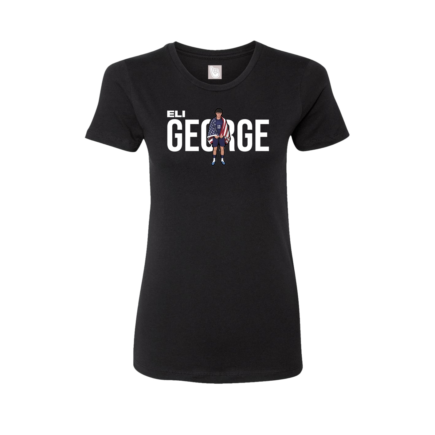 Fitted Women's Tee — Player Name in Black